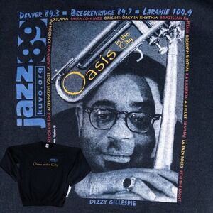 Vintage Dizzy Gillespie Jazz Music Festival Sweatshirt Mens L Black 90s KUVO 89